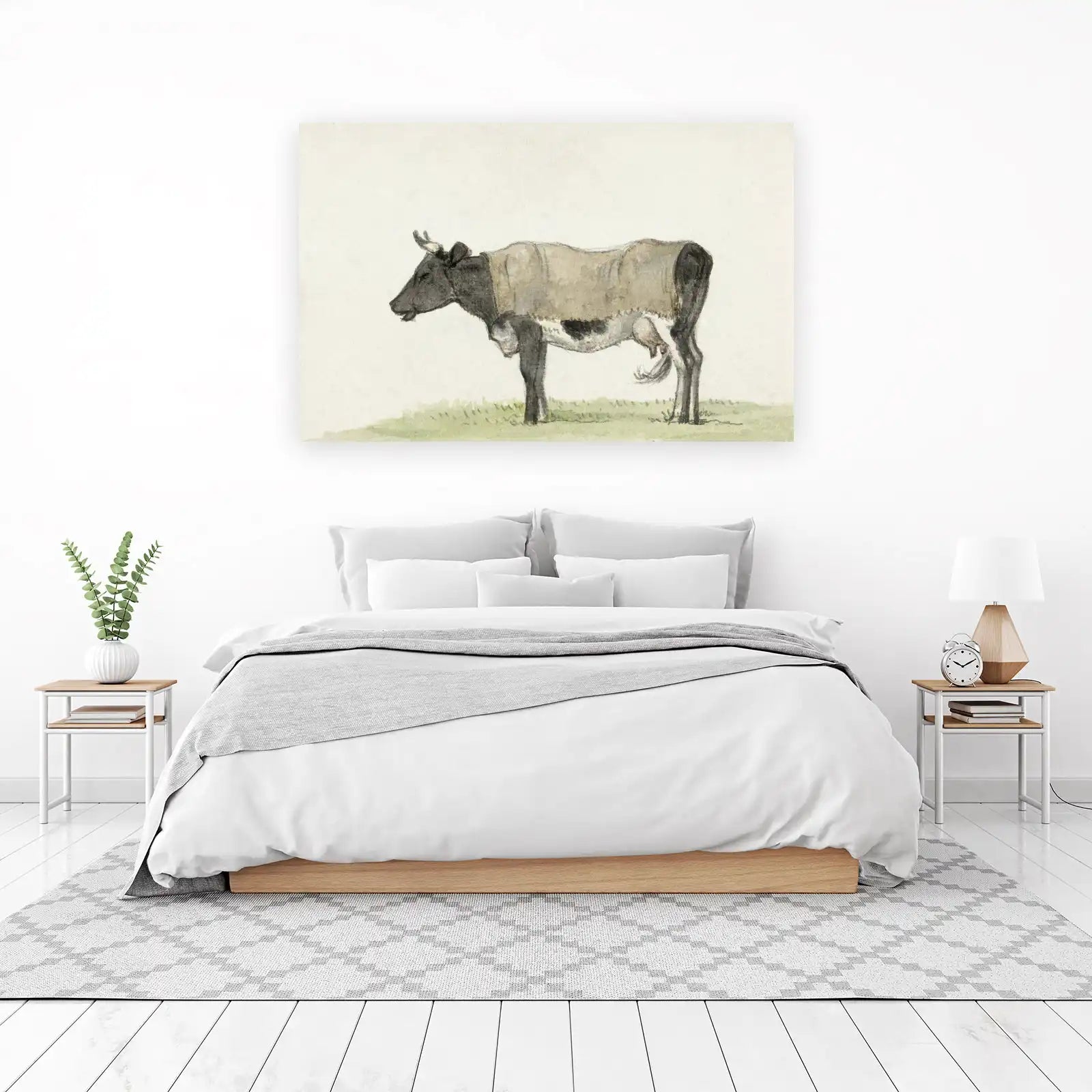Vintage Cow Portrait Wall Art