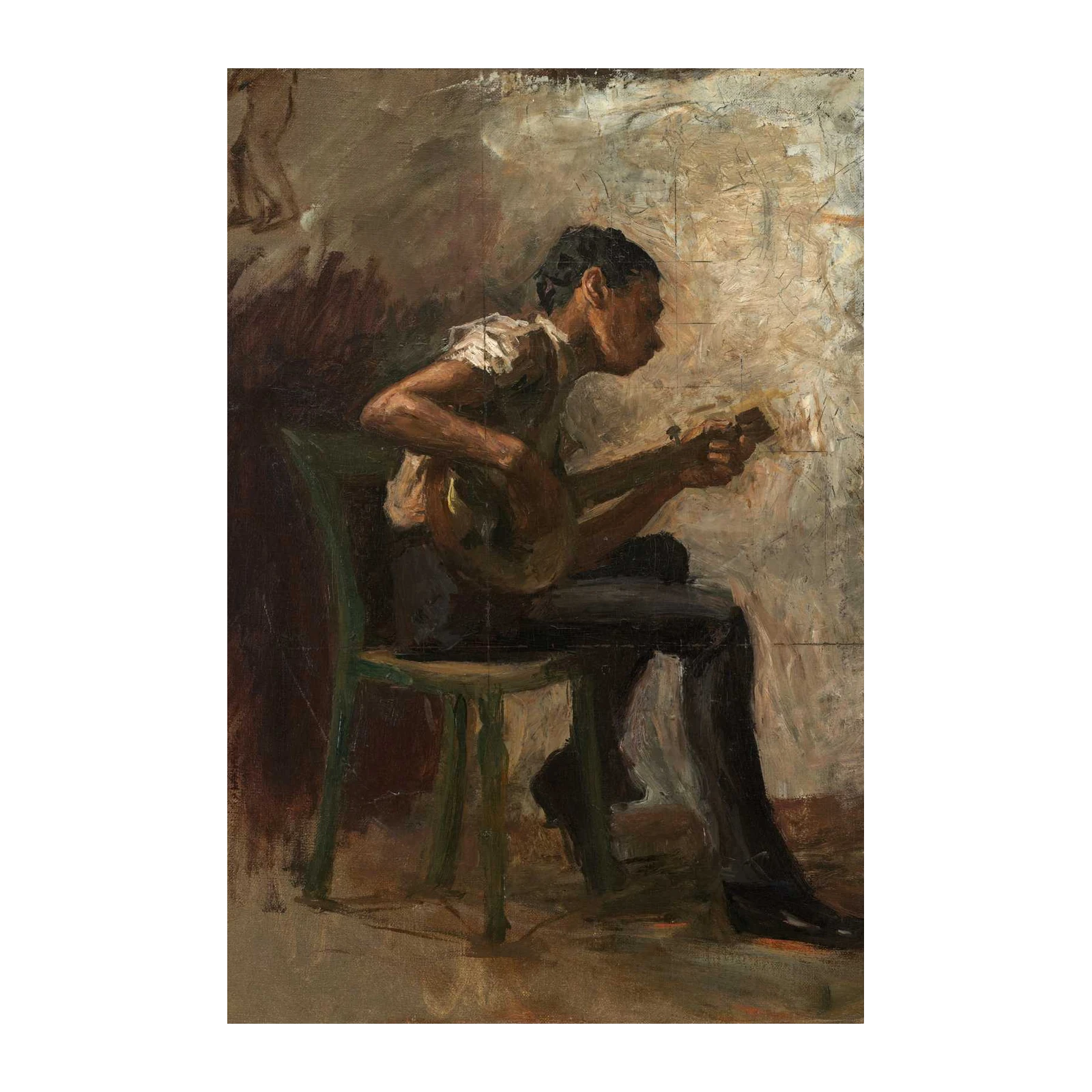 Man Playing Banjo Art Wall Art