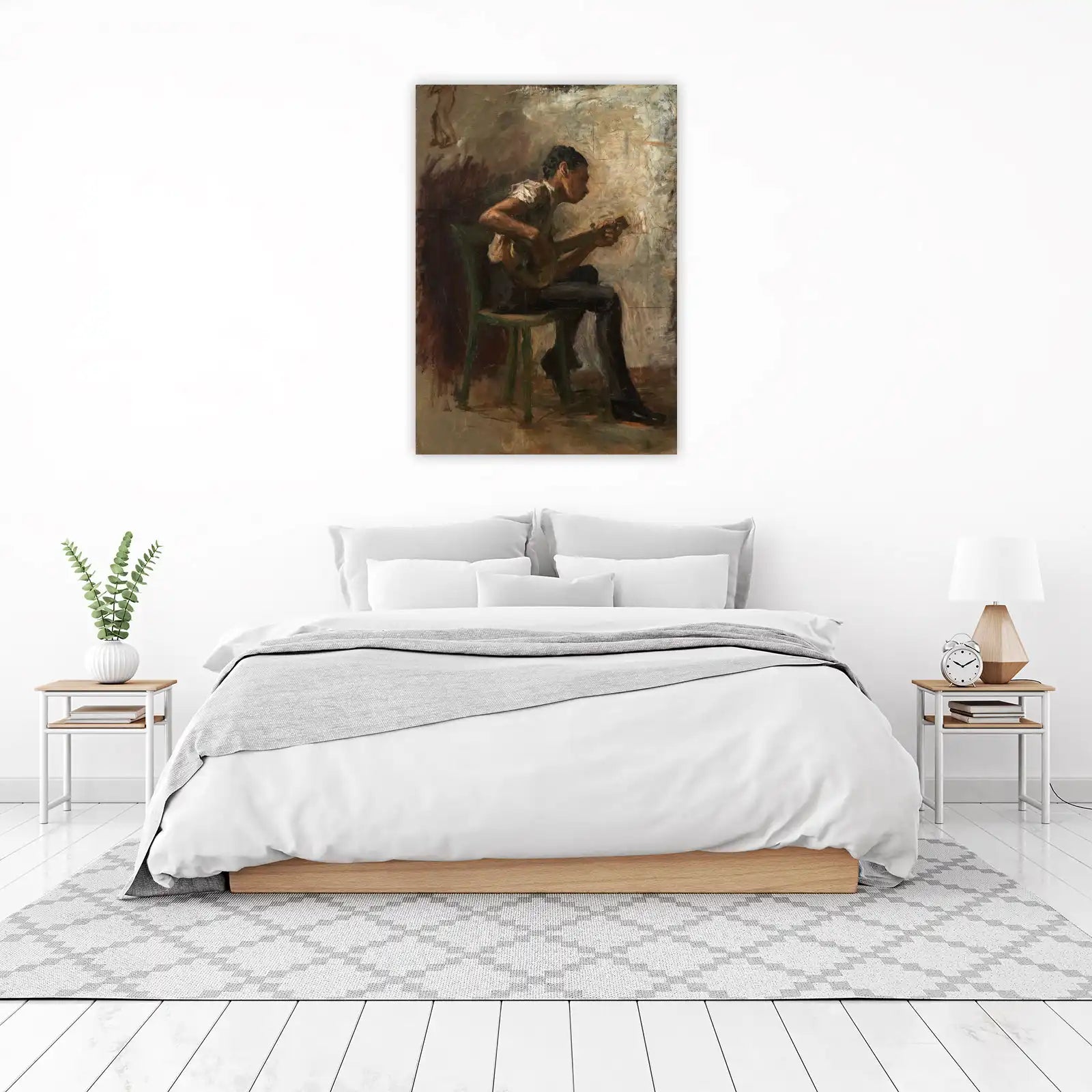 Man Playing Banjo Art Wall Art