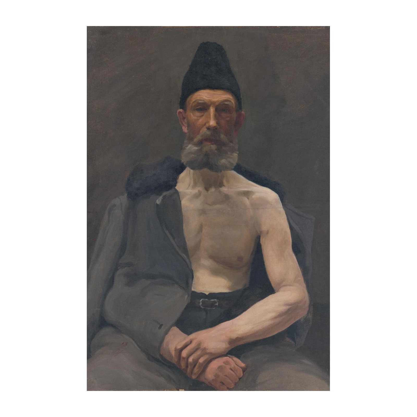 Intense Portrait Man Black Hat Wall Art