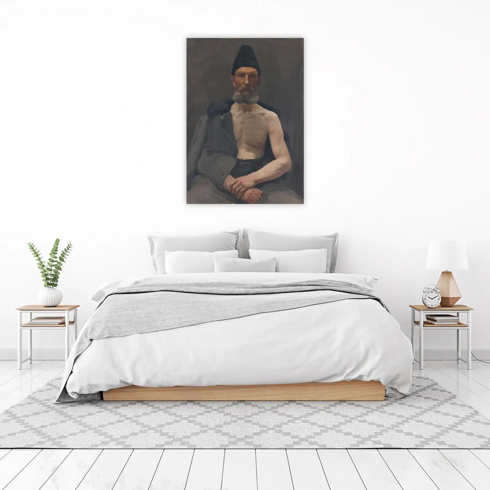 Intense Portrait Man Black Hat Wall Art