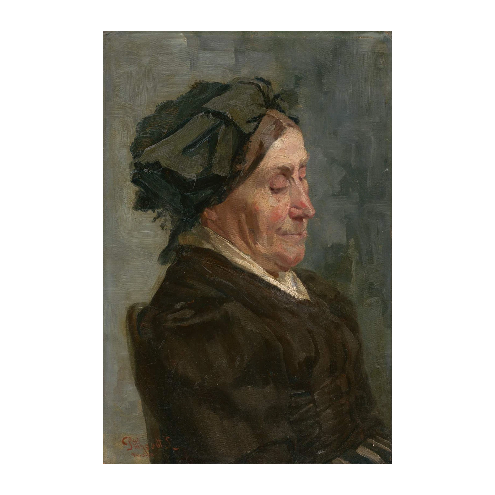 Serene Elderly Woman Portrait Wall Art
