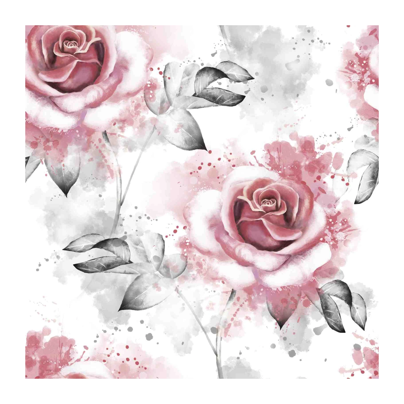 Elegant Pink Rose Watercolor Wall Art