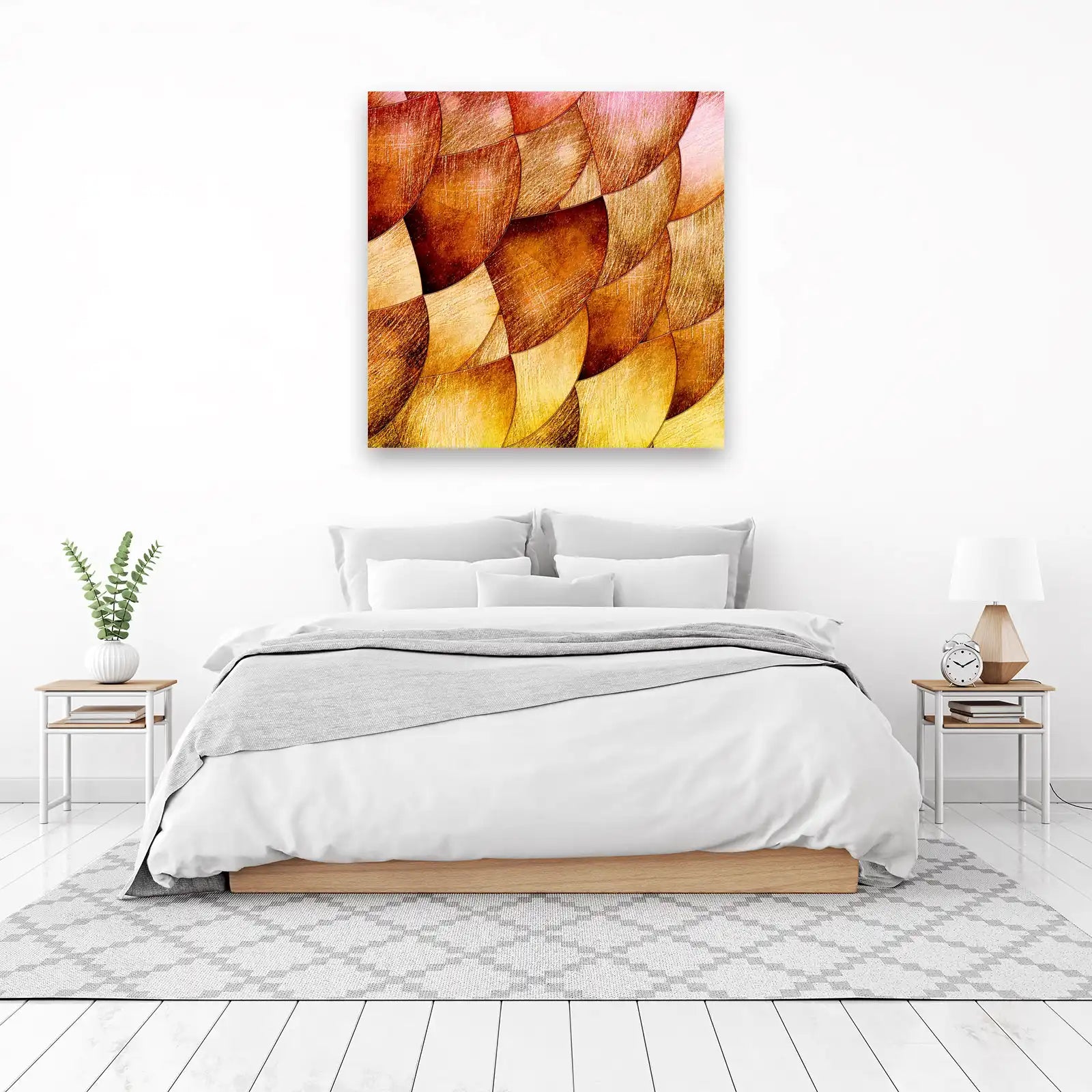 Abstract Amber Scale Pattern Wall Art