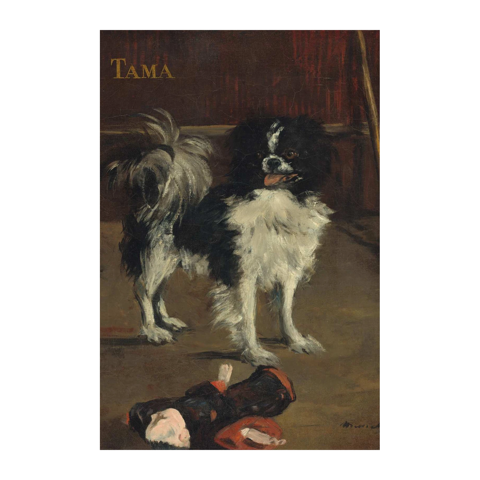 Charming Tama Dog Portrait Wall Art