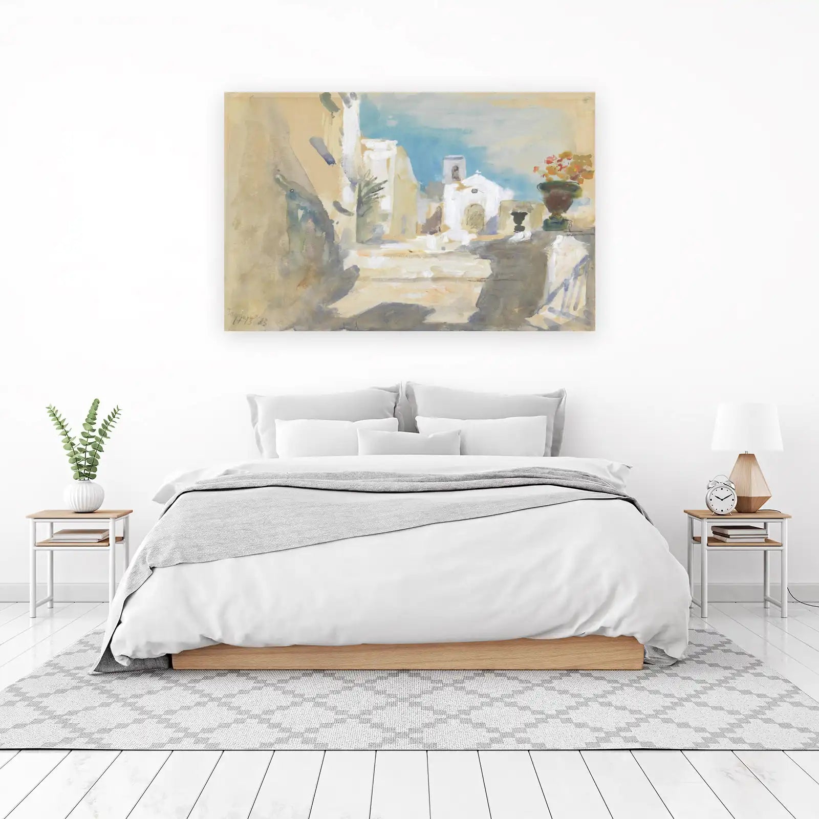 Mediterranean Village Scene Wall Art