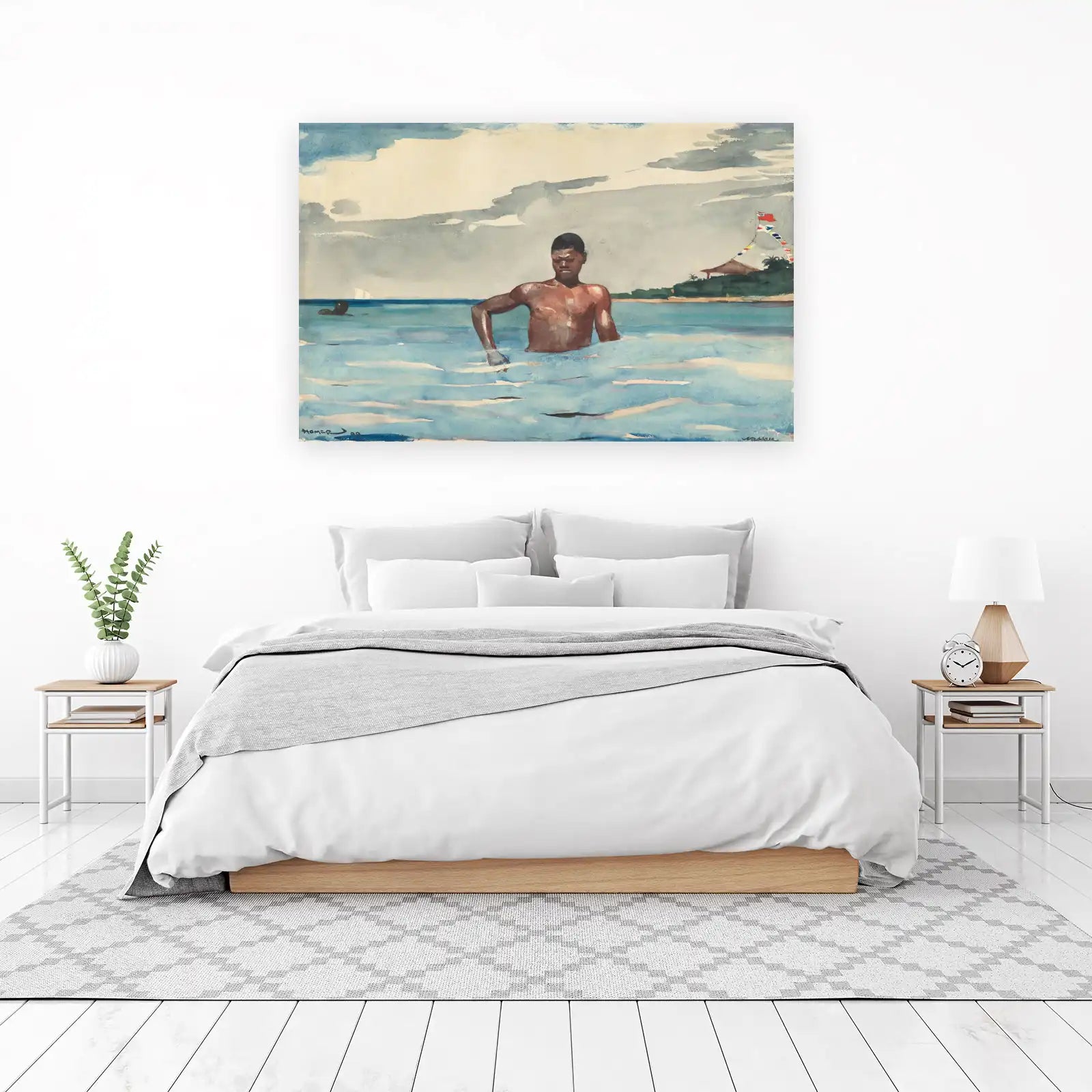 Nassau Swimmer Watercolor Wall Art