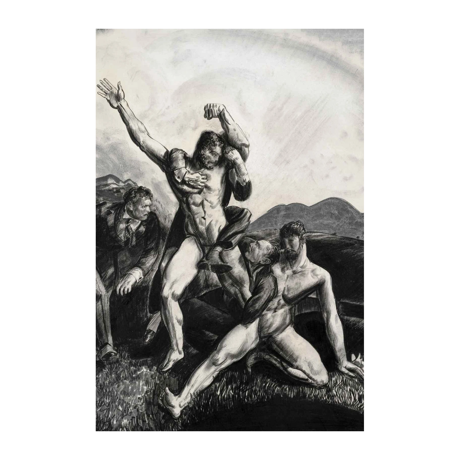 Dramatic Struggle Figure Study Wall Art