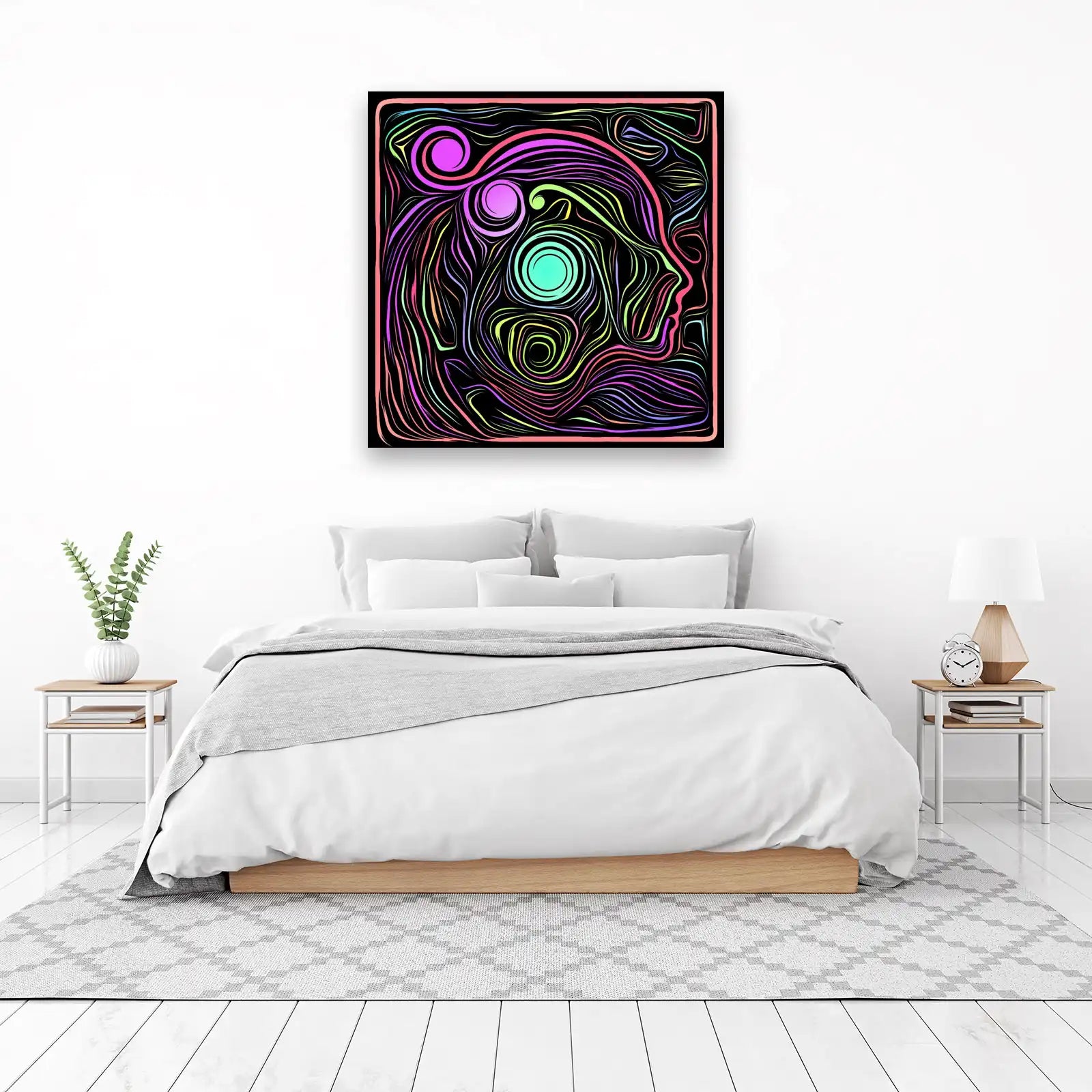 Psychedelic Abstract Face Wall Art