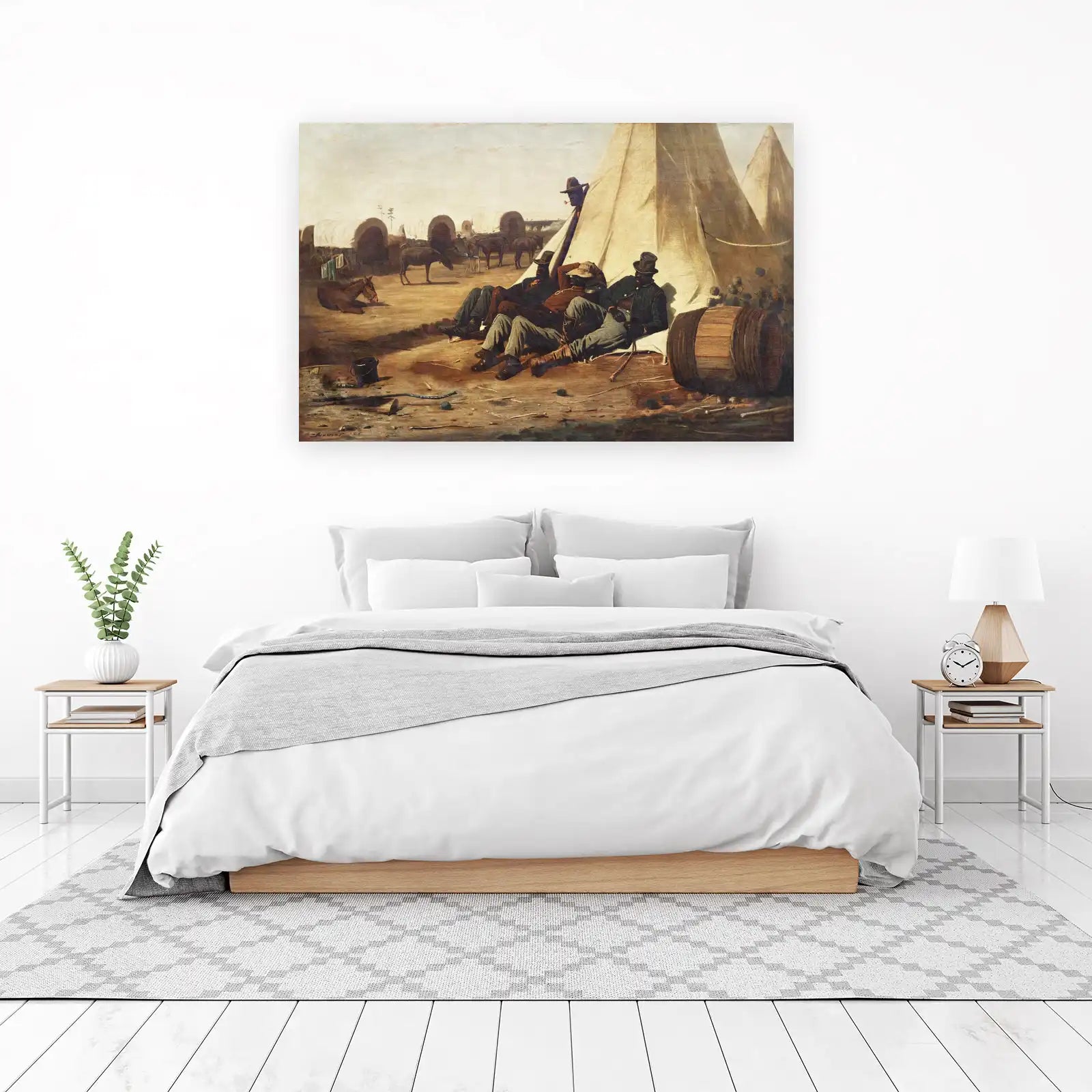 Western Camp Scene Cowboys Wall Art