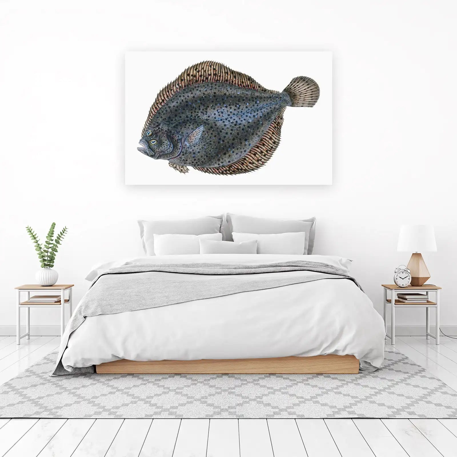 Realistic Flounder Fish Art Wall Art