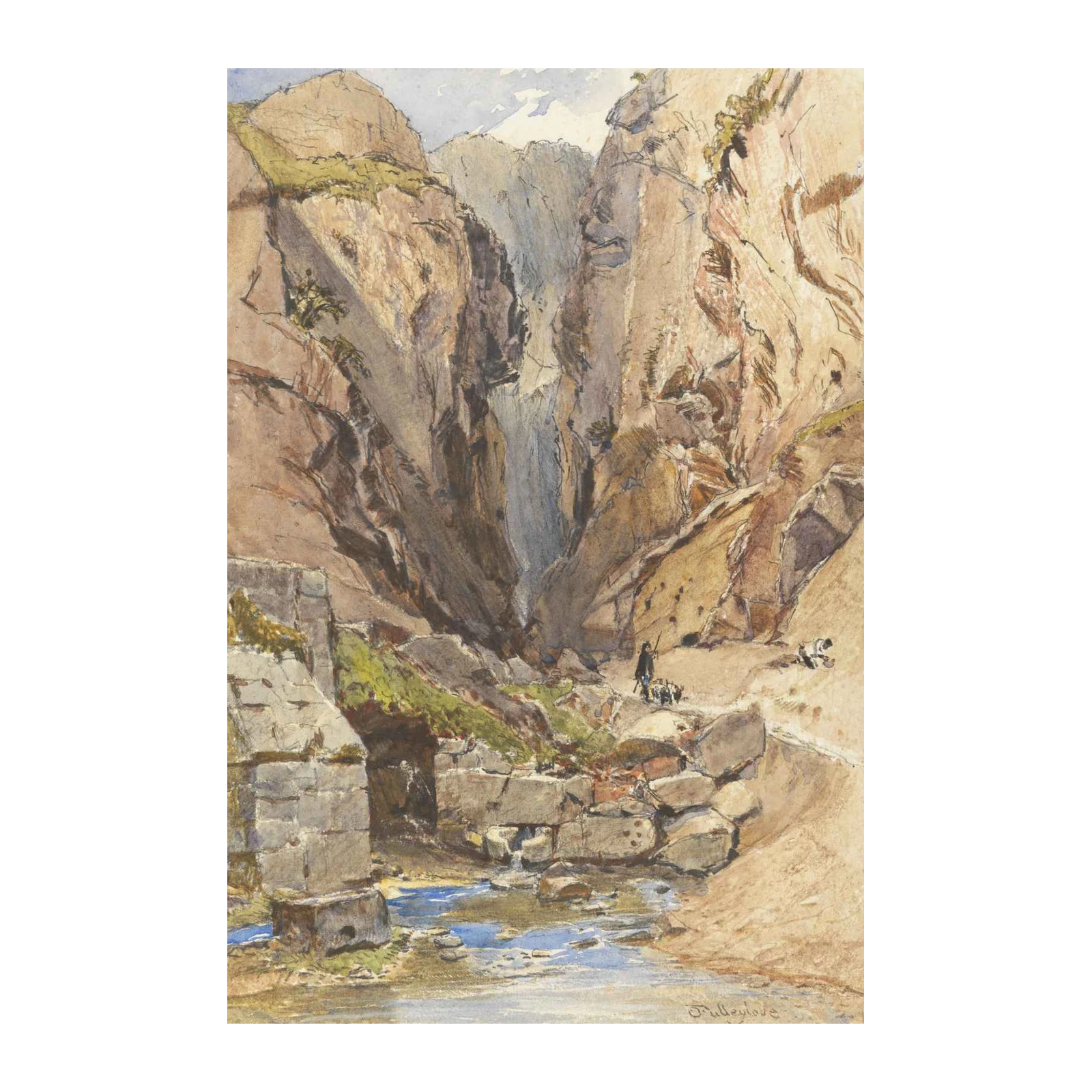 Rugged Mountain Gorge Landscape Wall Art