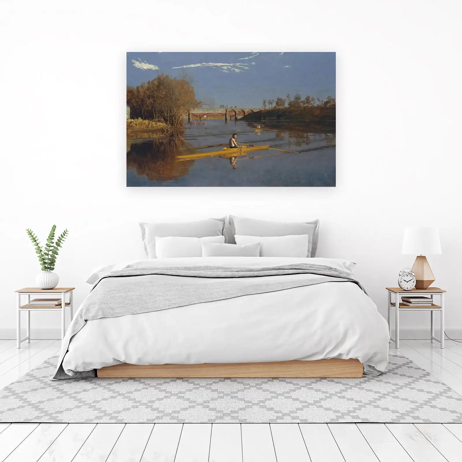 Serene River Row Calm Morning Wall Art