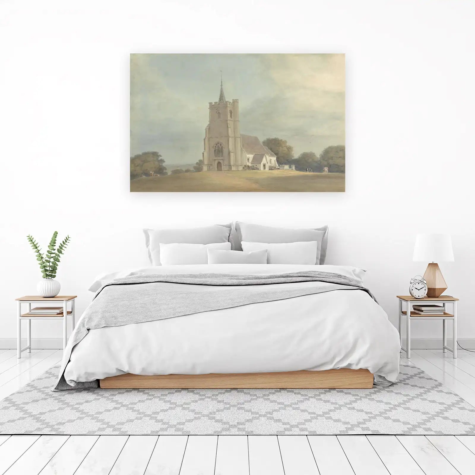 Serene Church Landscape Wall Art