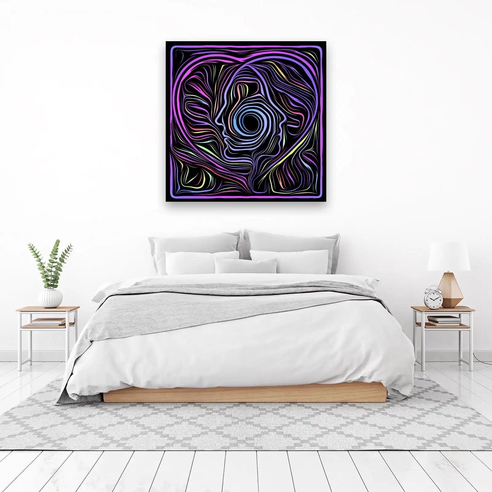 Abstract Embrace Faces Wall Art
