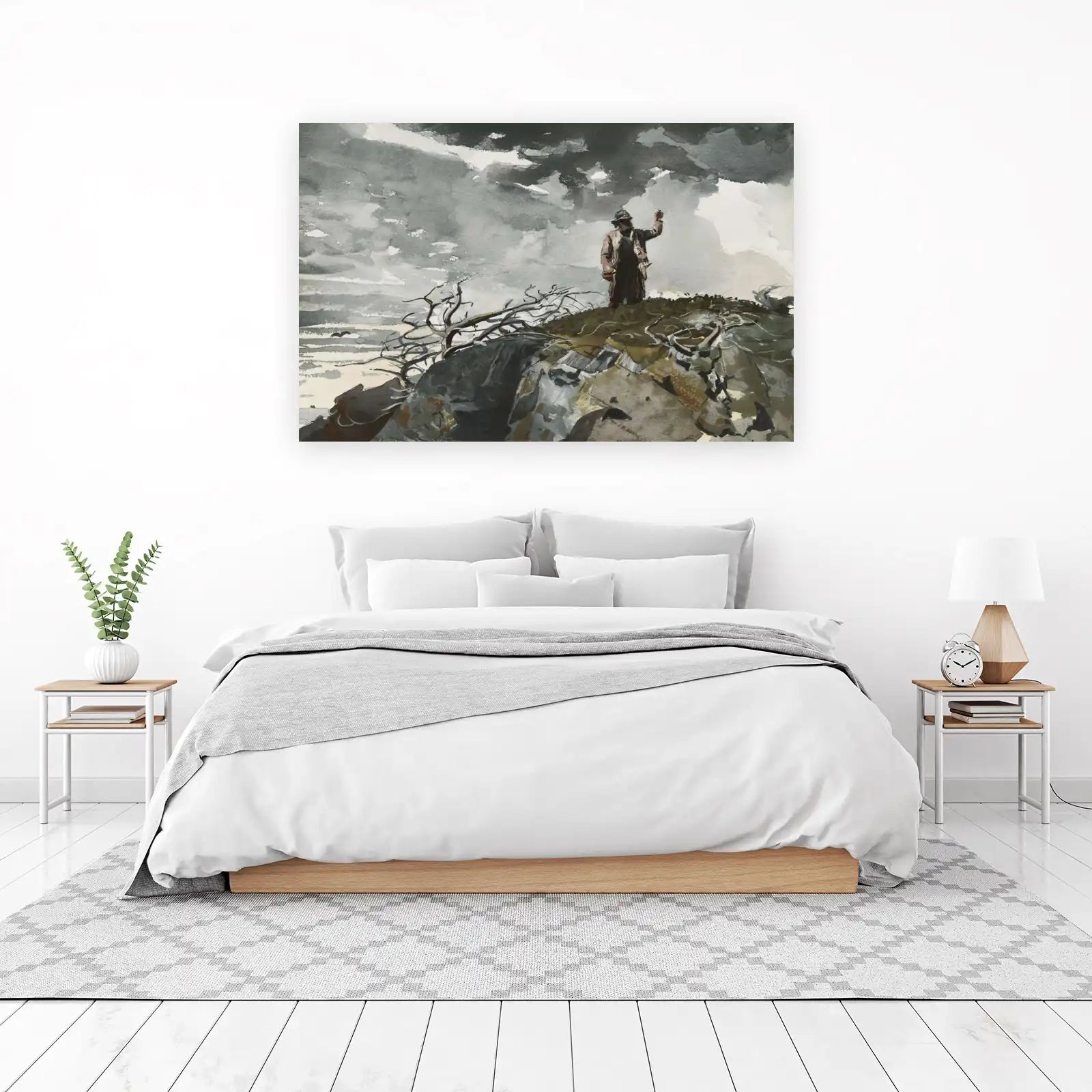 Lone Voyager Seascape Watercolor Wall Art