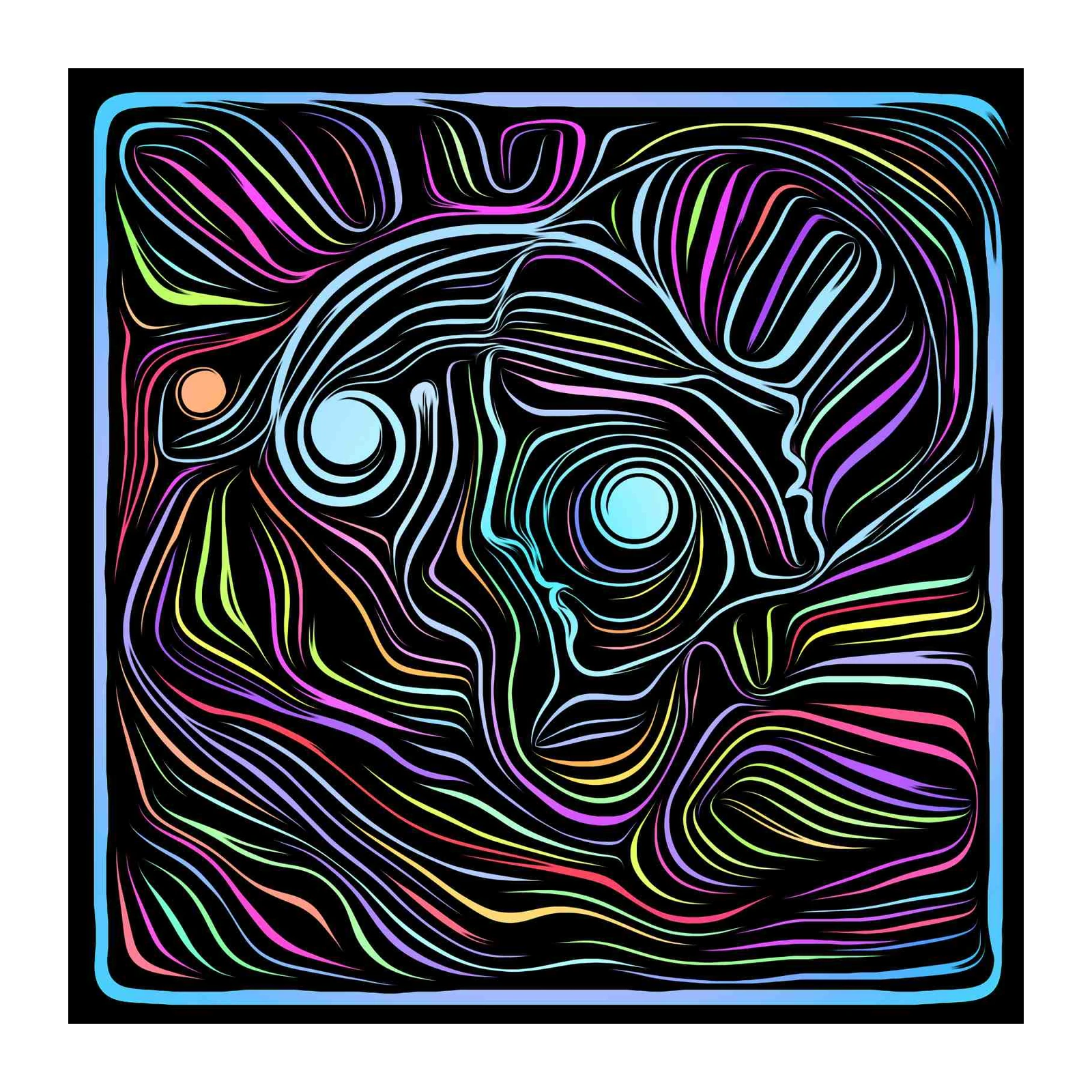 Abstract Psychedelic Face Wall Art
