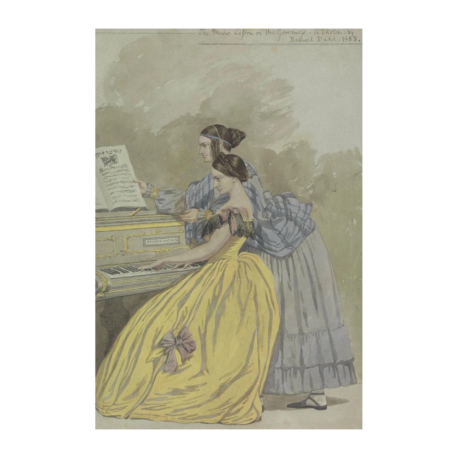 Elegant Music Lesson Victorian Art Wall Art