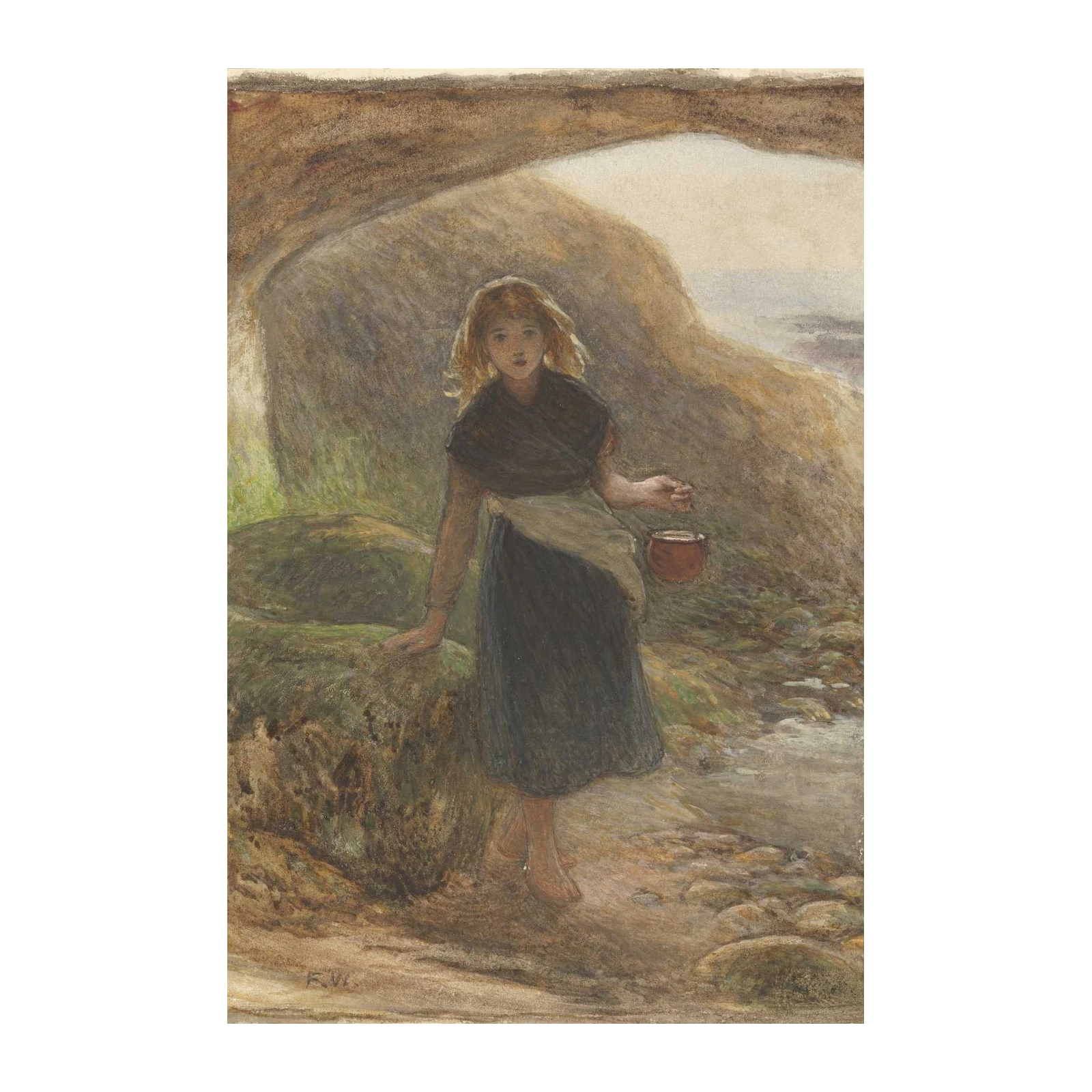 Enchanting Girl with Bucket Wall Art