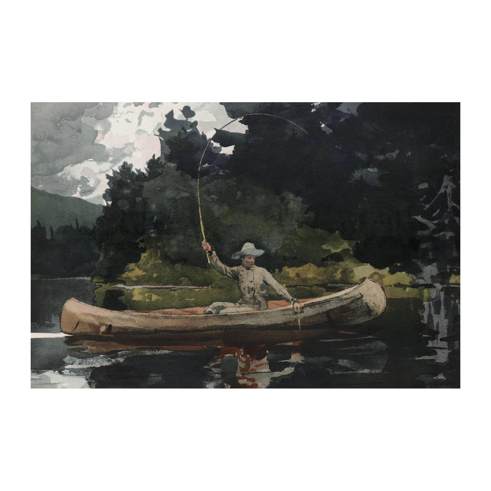 Serene Angler Canoe Adventure Wall Art