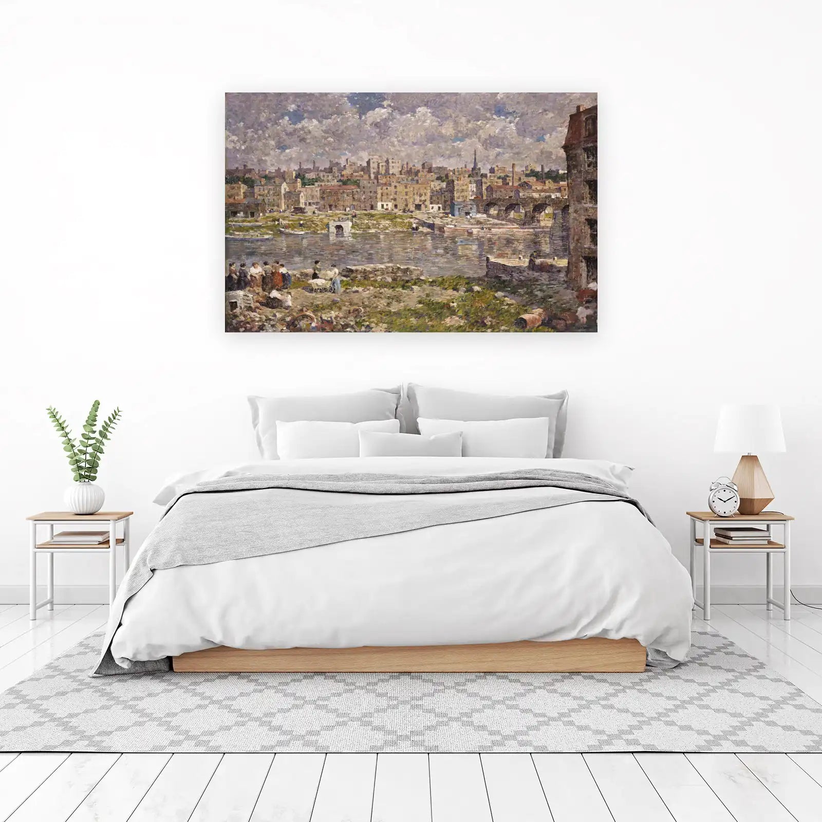 Impressionist Cityscape Waterfront Wall Art