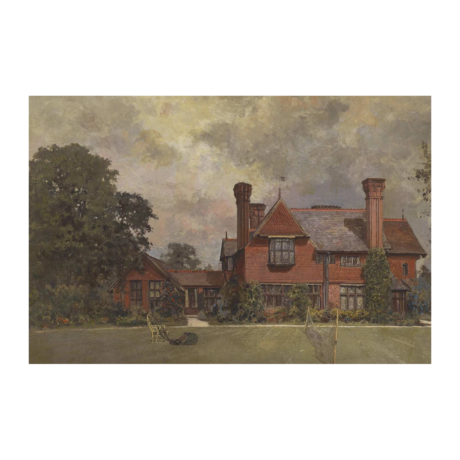 Idyllic Country Manor Landscape Wall Art