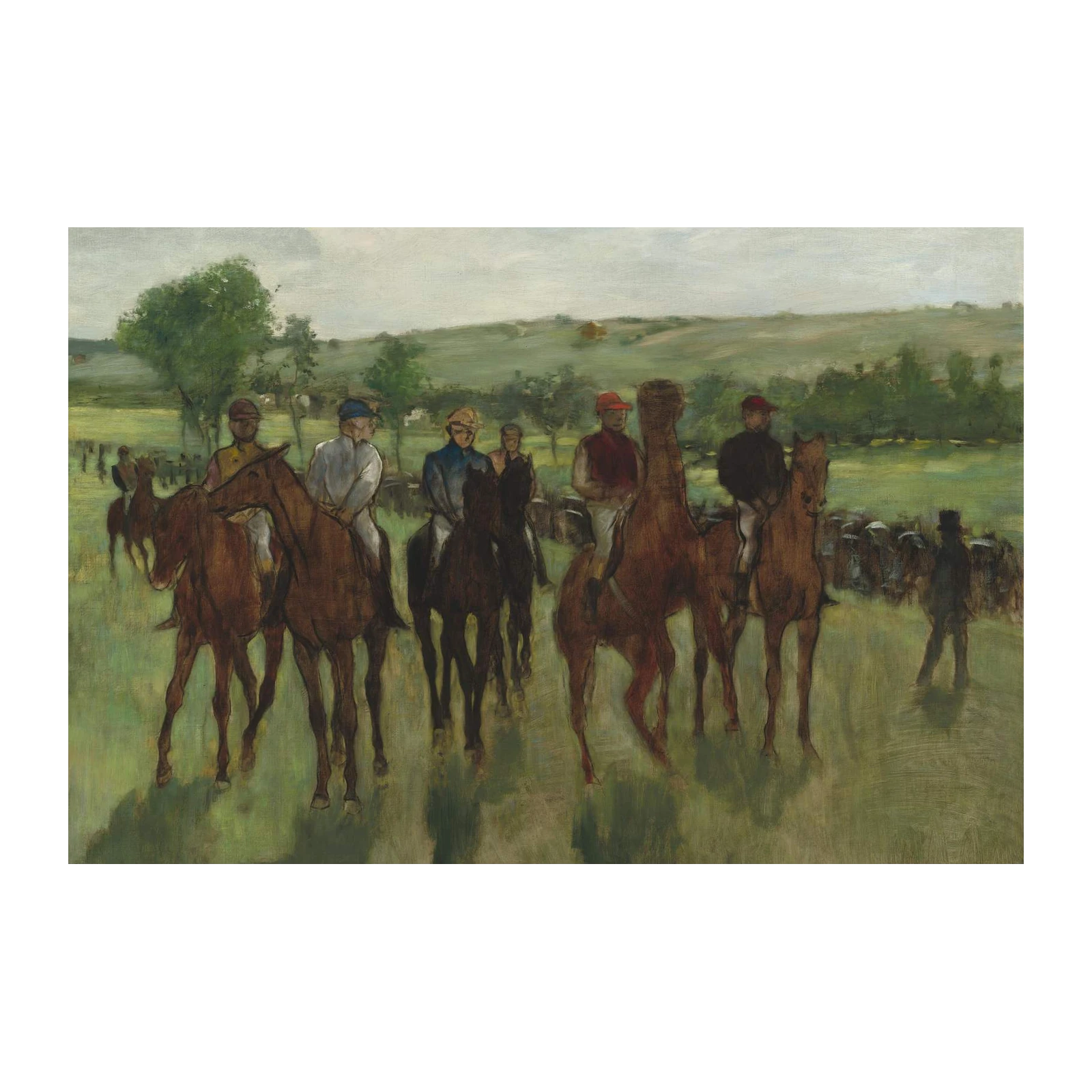 Jockeys on Horseback Impressionist Wall Art