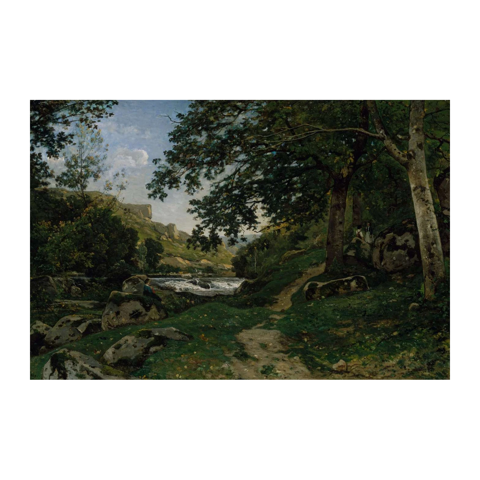 Serene Forest River Landscape Wall Art