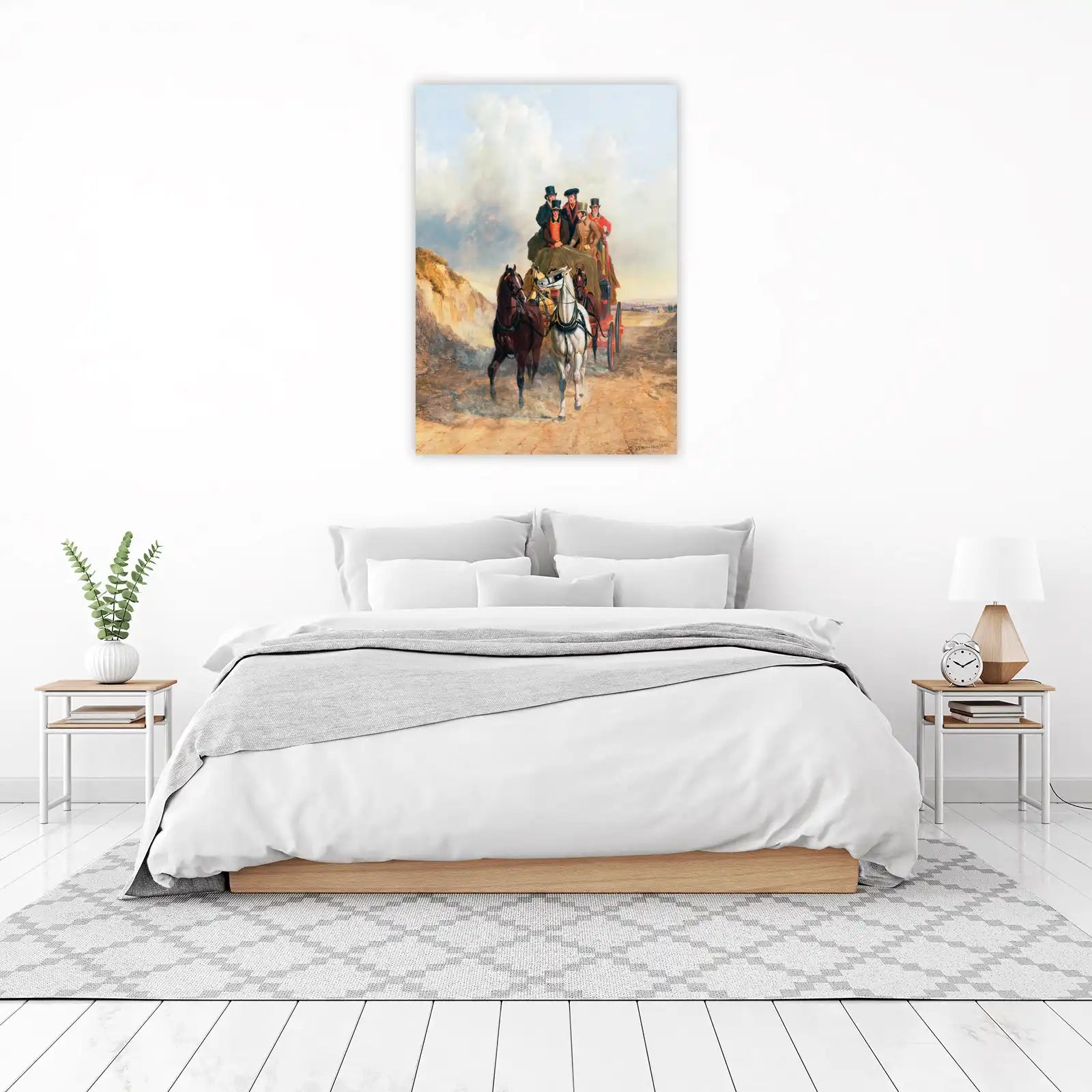 Vintage Horse-Drawn Coach & Figures Wall Art