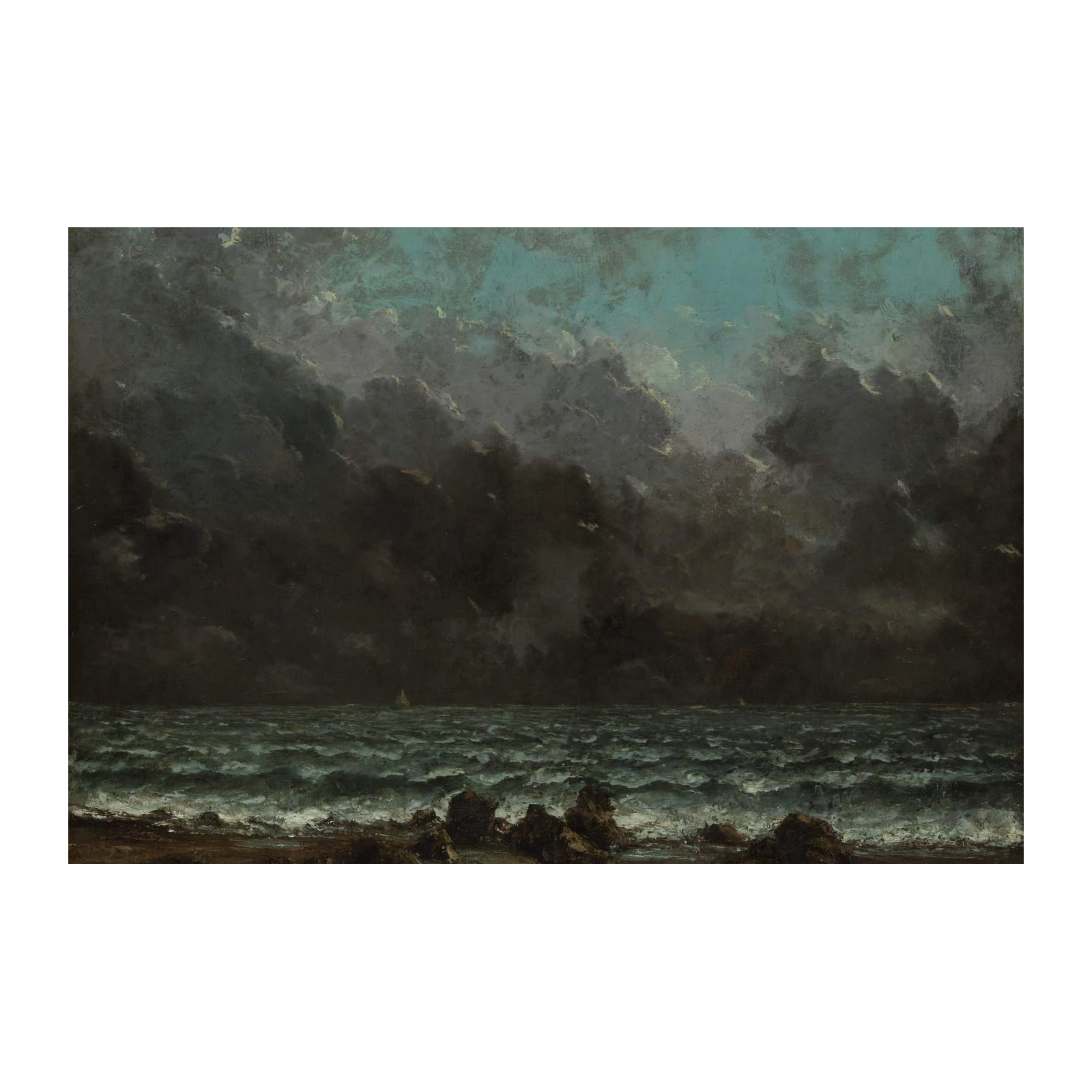 Dramatic Seascape Stormy Waves Wall Art