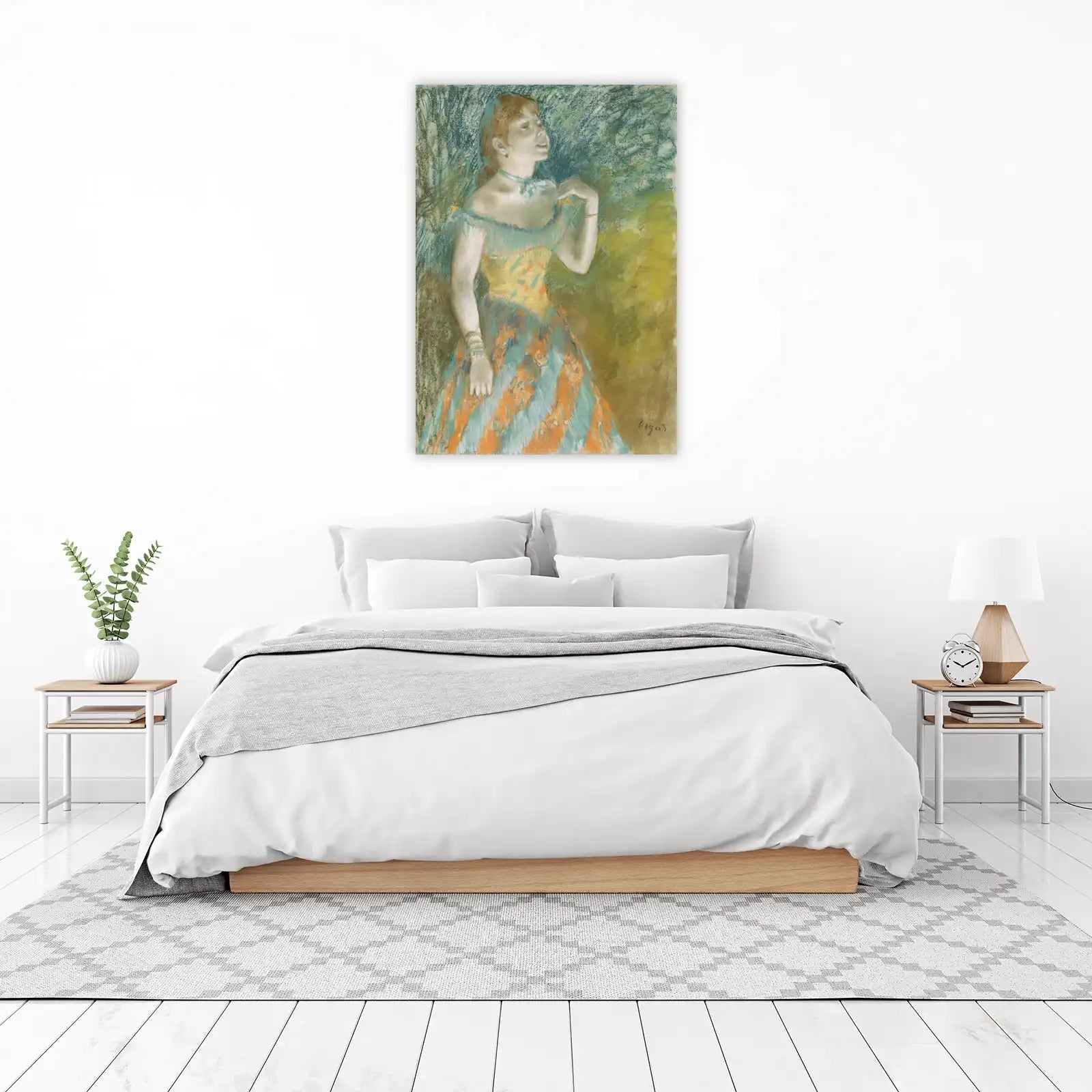 Elegant Dancer in Blue & Orange Gown Wall Art