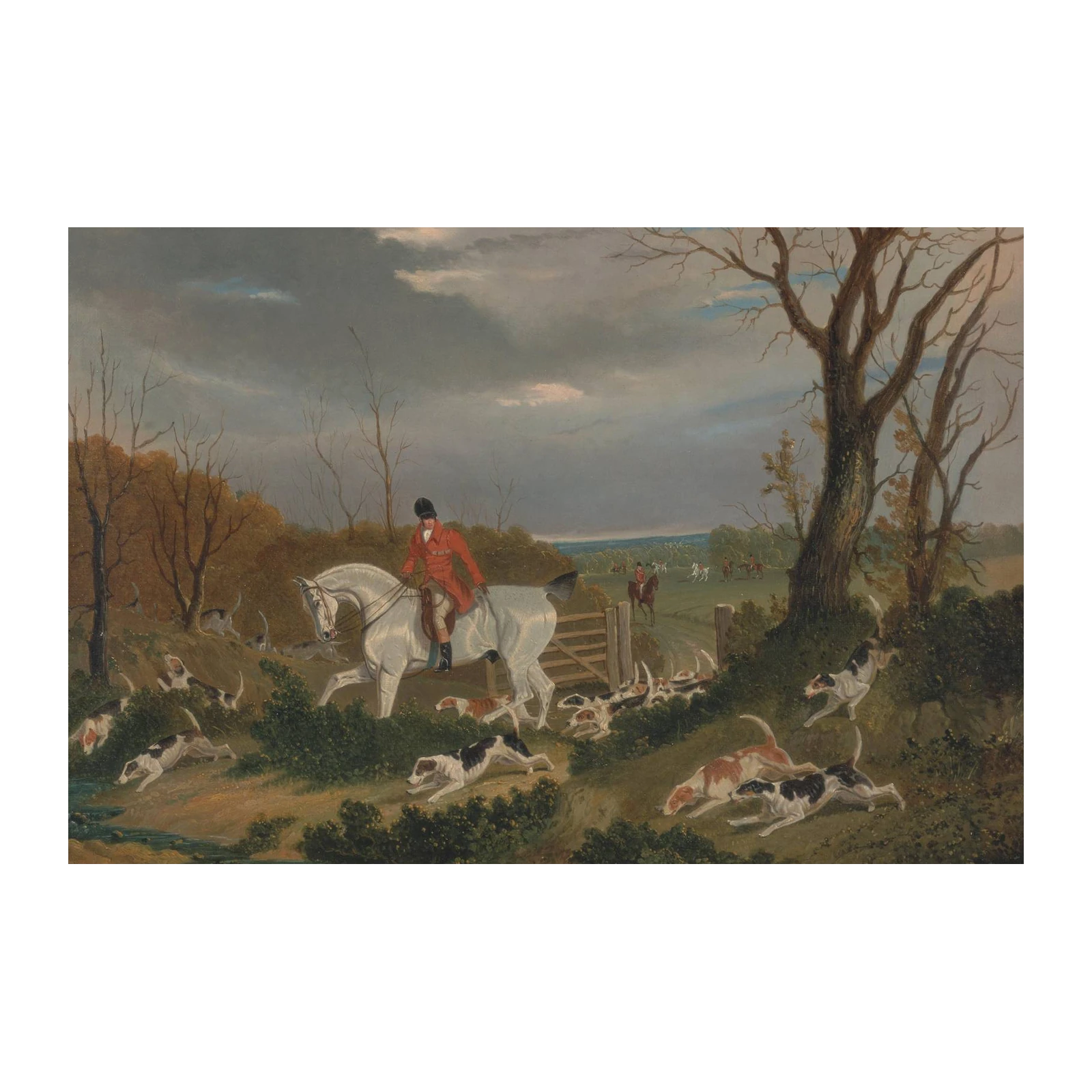 Equestrian Fox Hunt Scene Wall Art