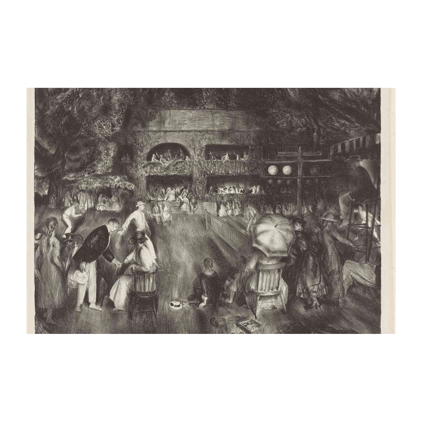 Victorian Scene Charcoal Sketch Wall Art
