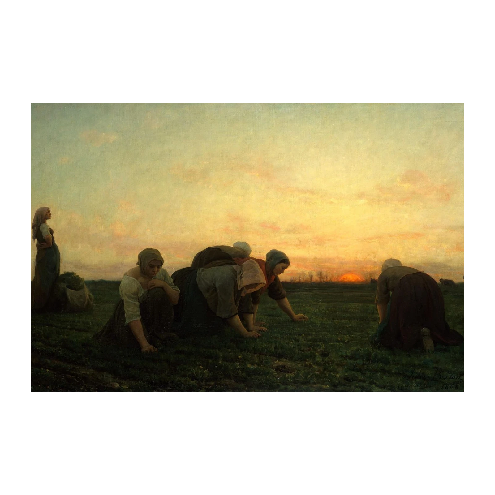 Rural Sunset Laborers Wall Art