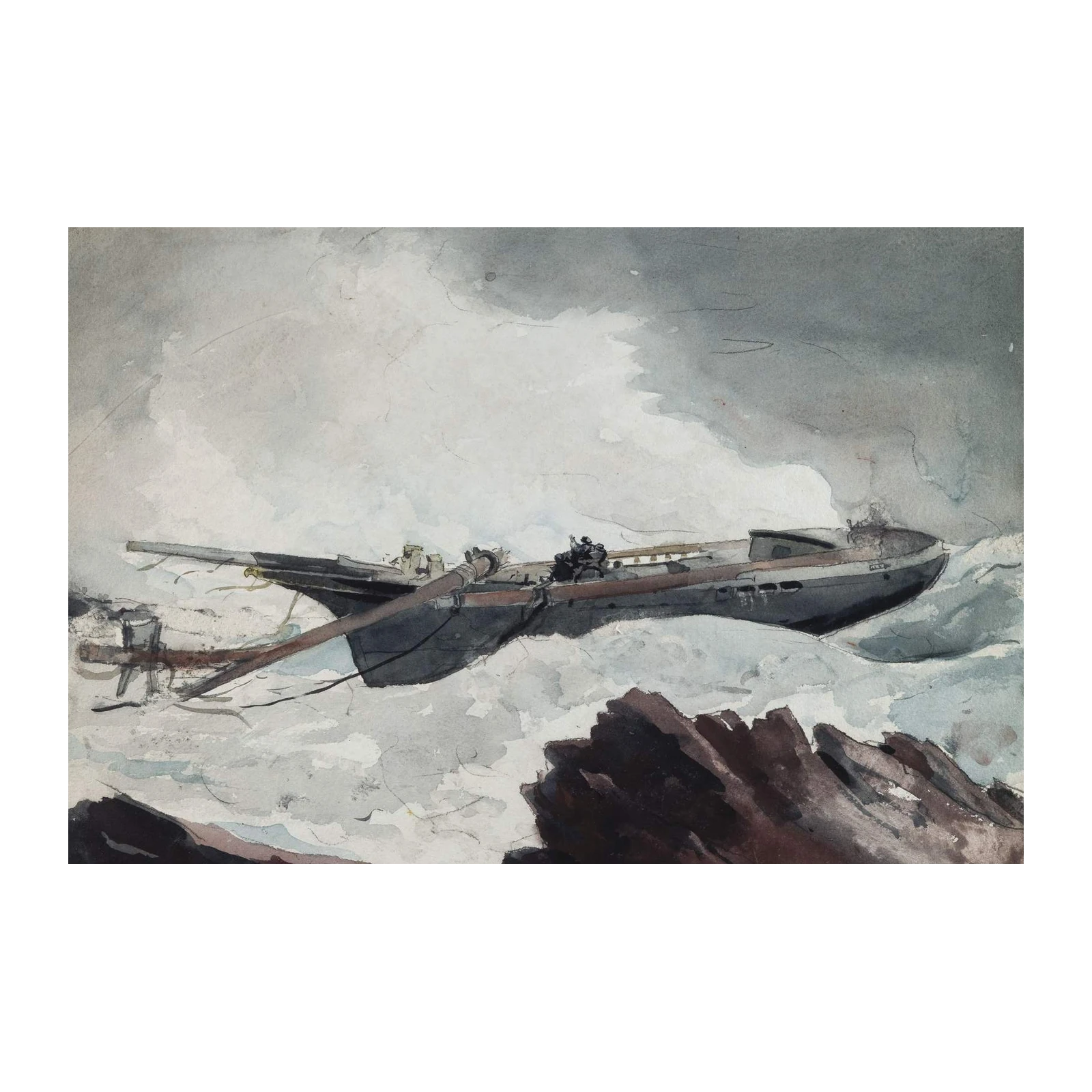 Dramatic Nautical Storm Ship Wall Art
