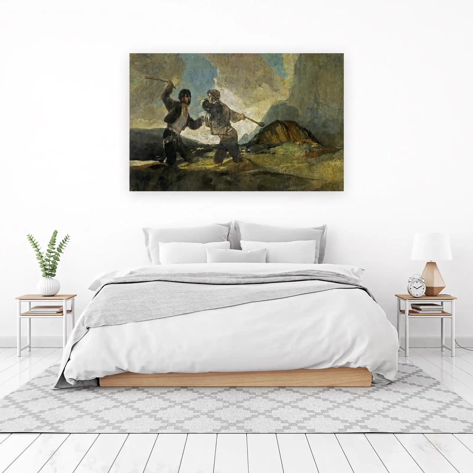 Fight with Cudgels Goya Museum Quality Wall Art