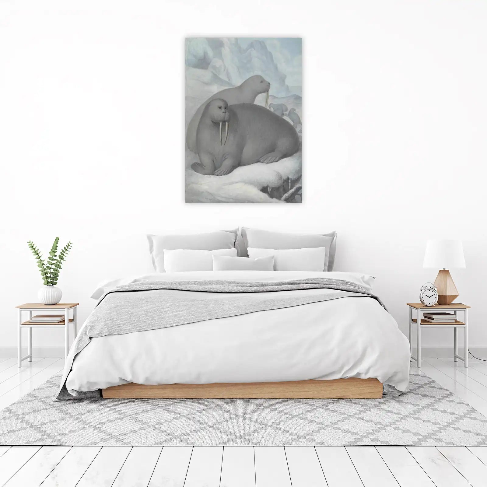 Majestic Walrus Family Arctic Ice Wall Art