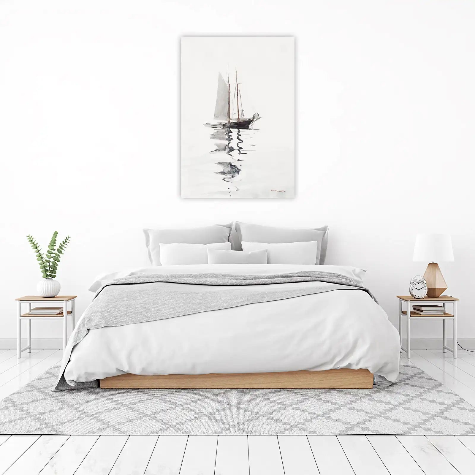 Serene Sailboat Reflection Wall Art