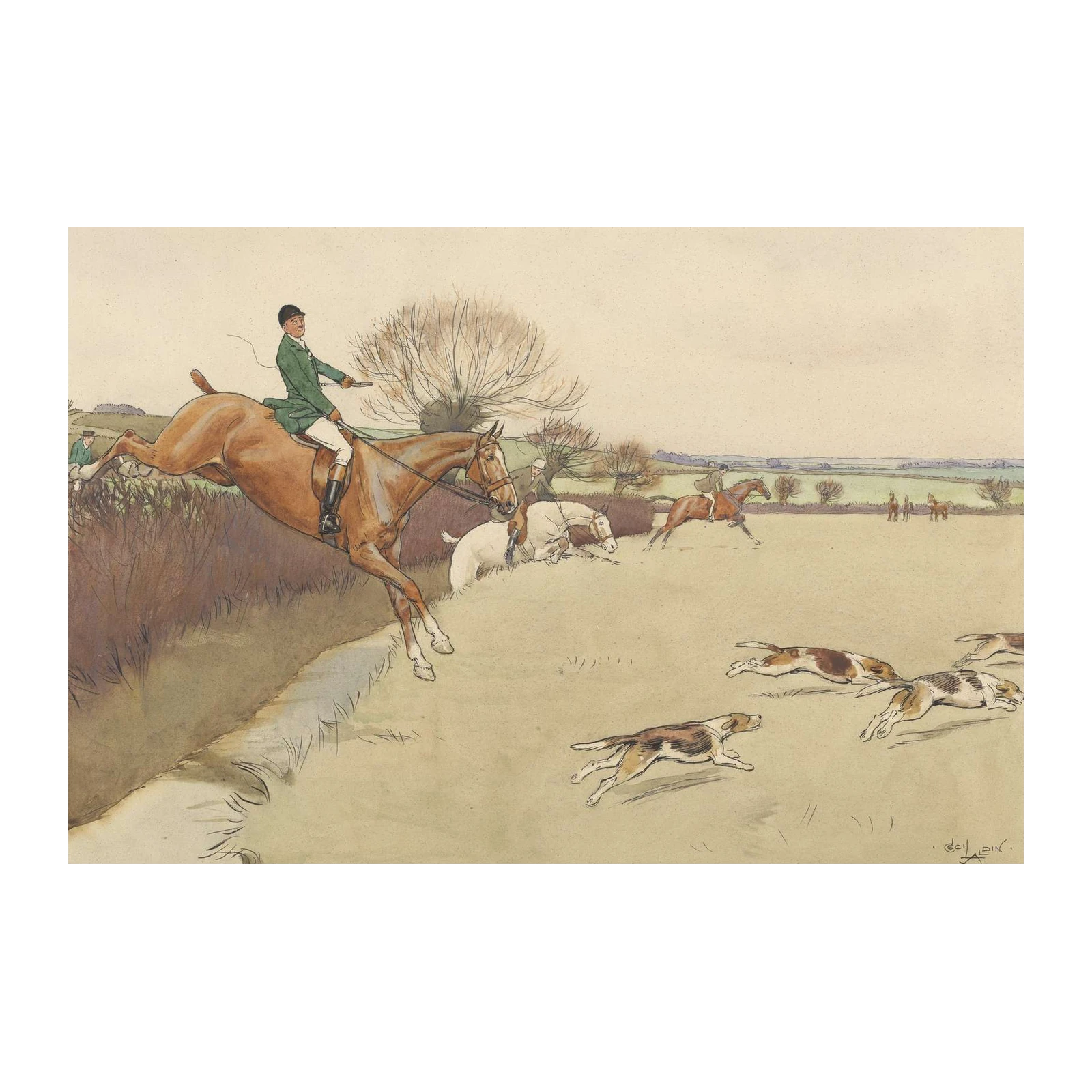 Equestrian Hunt Scene Wall Art