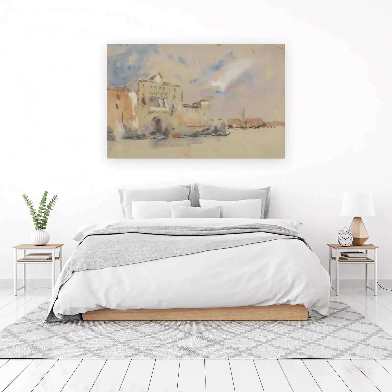 Serene Venetian Canal Watercolor Wall Art