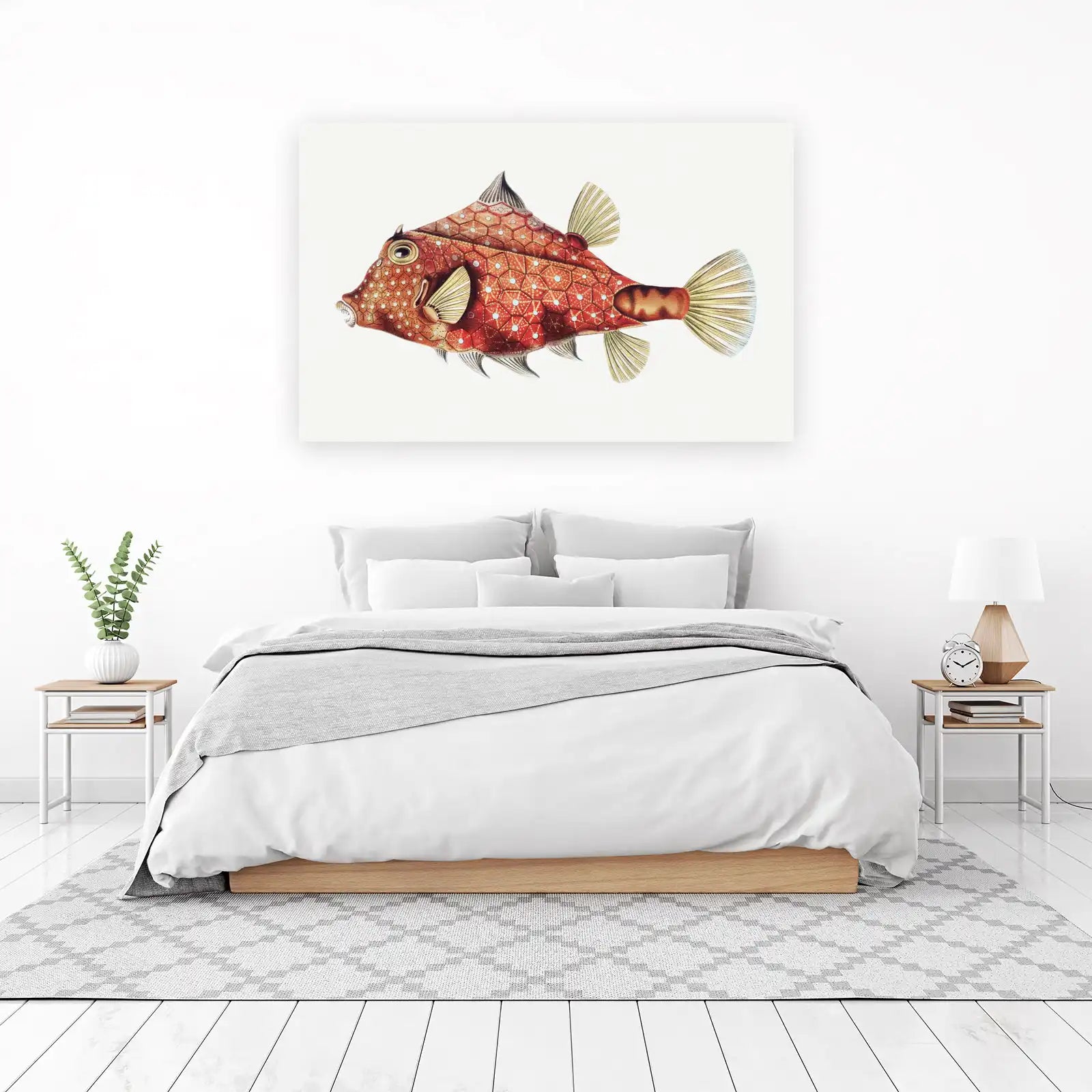 Vintage Ocean Fish Red Coral Reef Wall Art