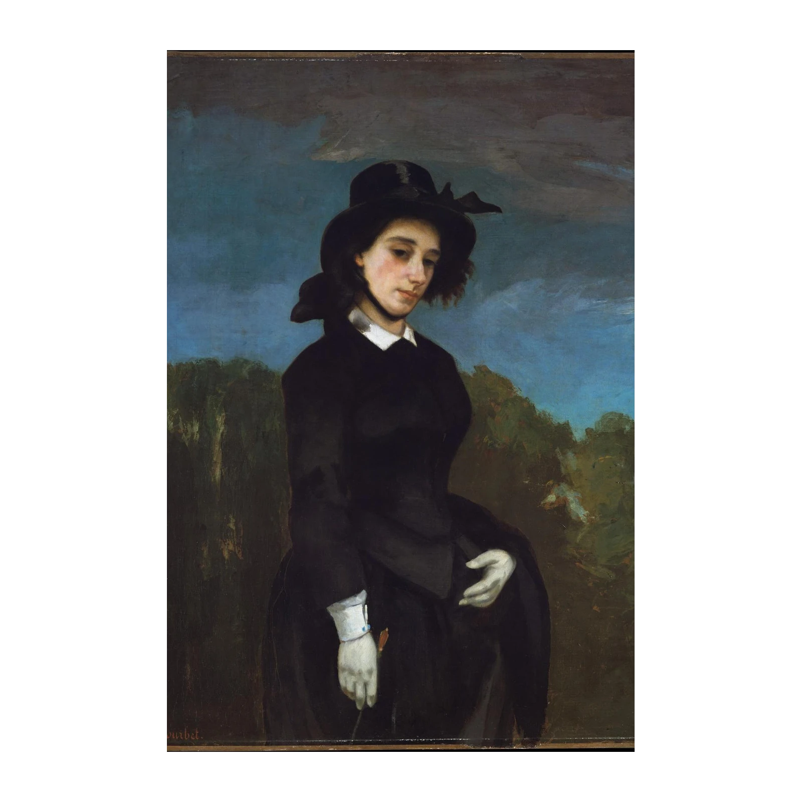 Elegant Woman in Hat Wall Art