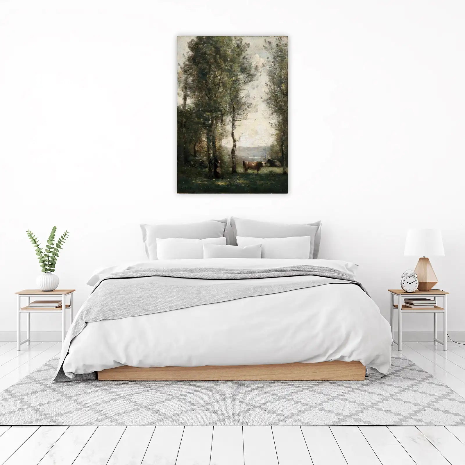 Tranquil Pastoral Cows Landscape Wall Art