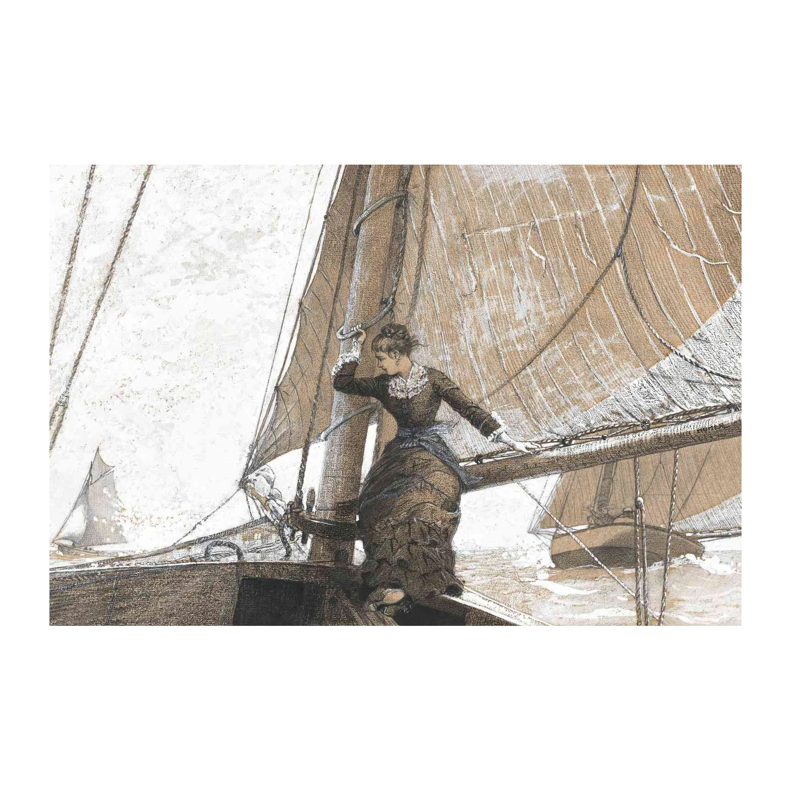 Vintage Sailor Woman Nautical Art Wall Art