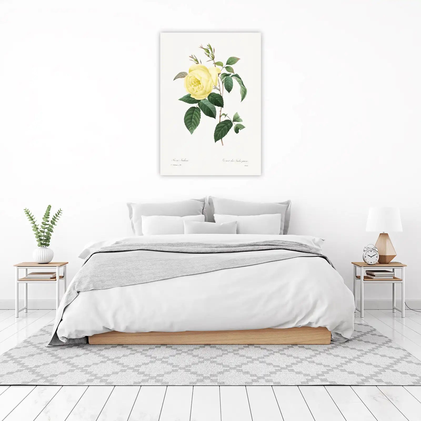 Vintage Yellow Rose Botanical Art Wall Art