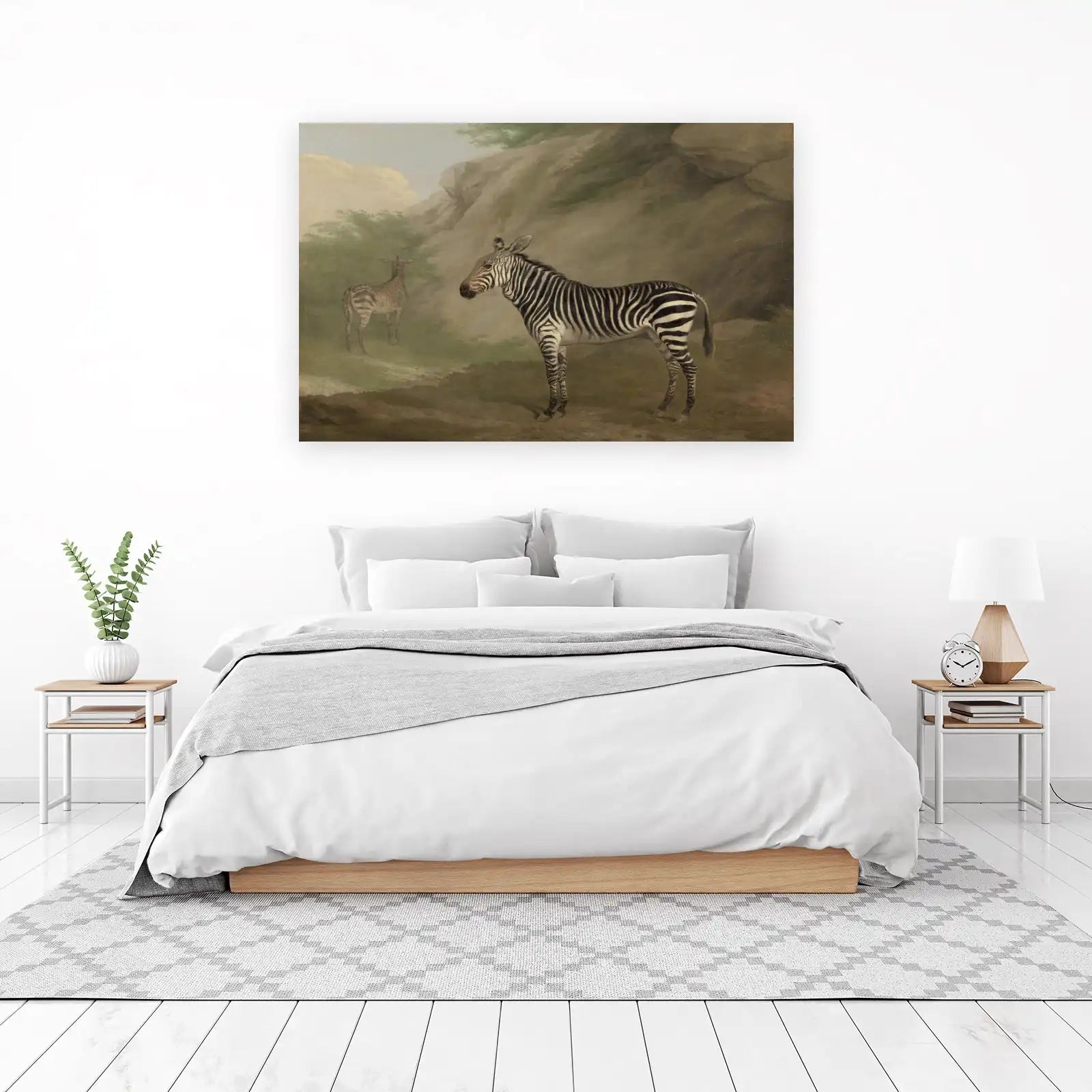 Majestic Zebras Nature Landscape Wall Art