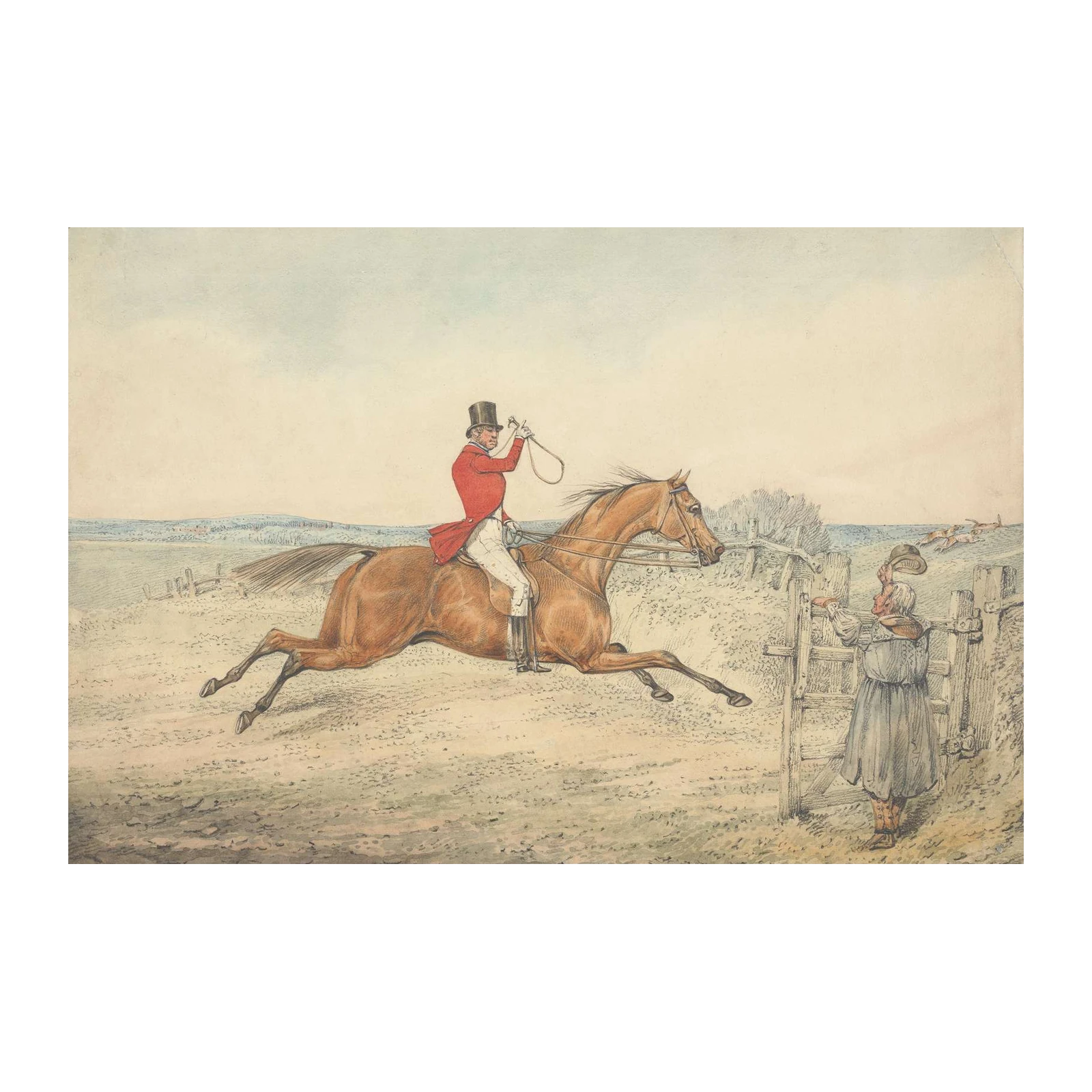 Gentleman Fox Hunt Scene Wall Art