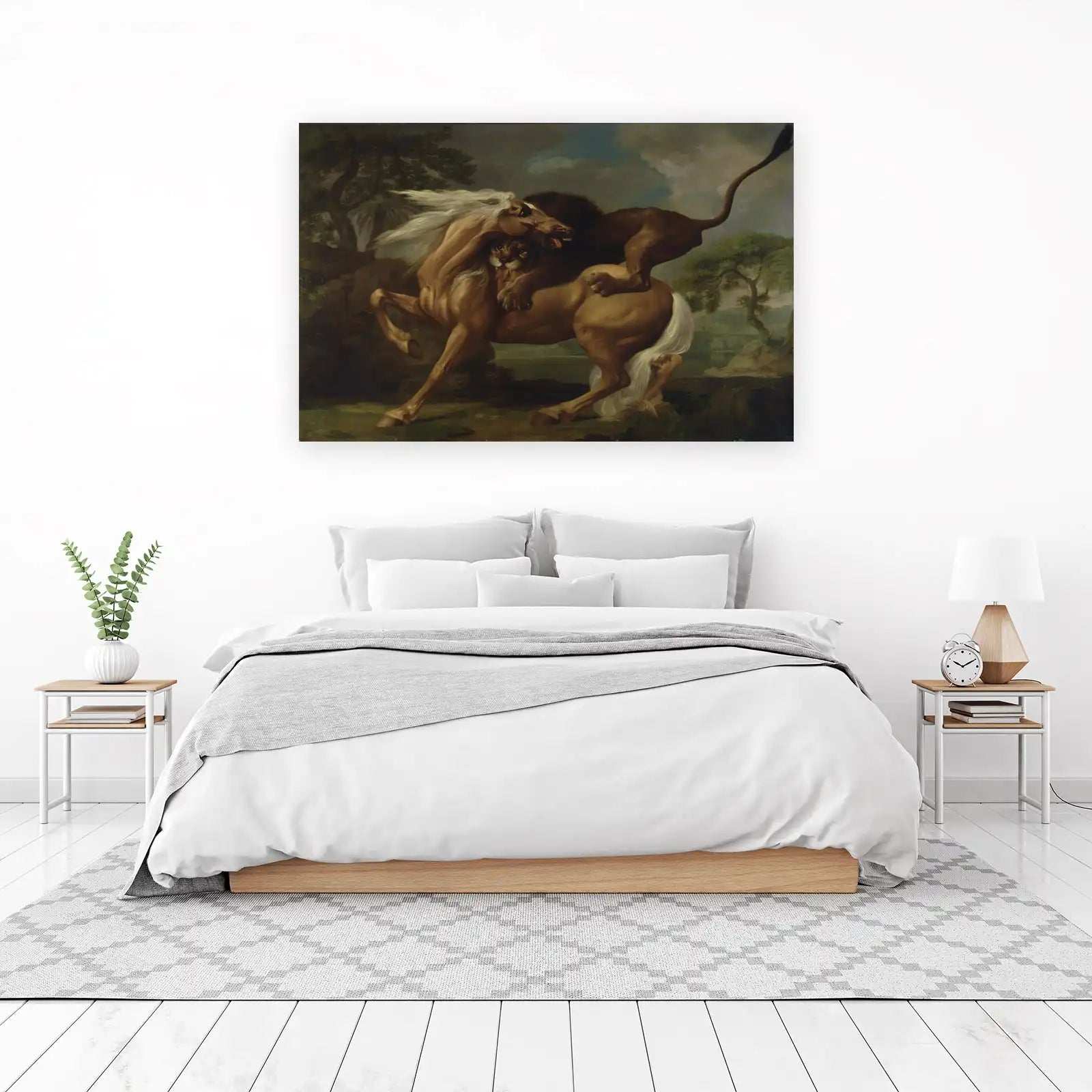 Lion Attacking Horse Majestic Wildlife Wall Art