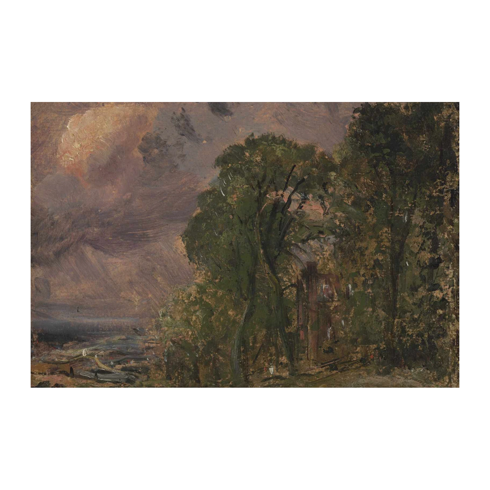 Moody Landscape with House Wall Art