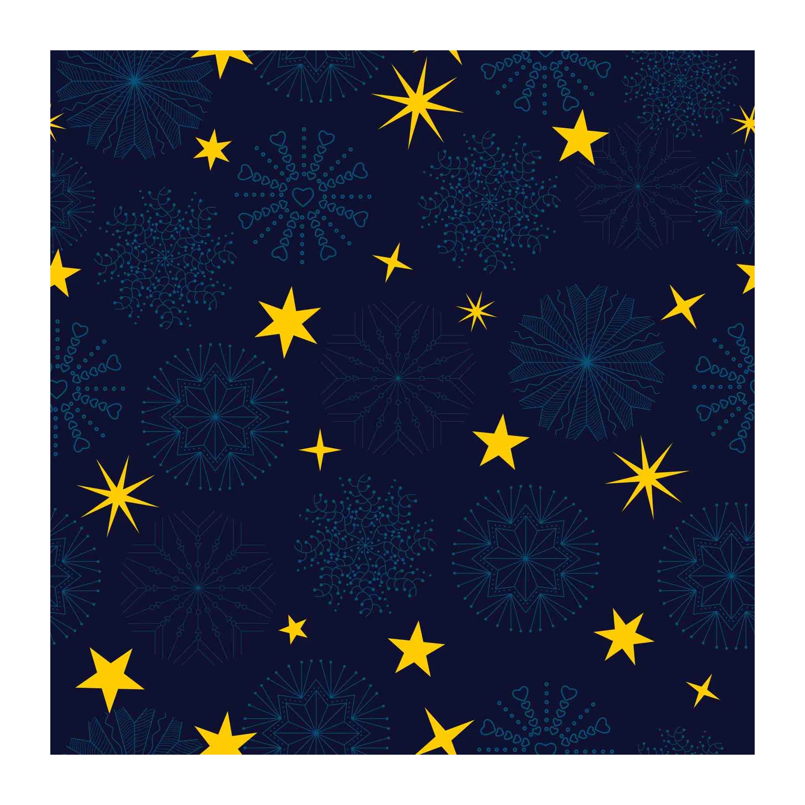 Whimsical Starry Night Snowflake Wall Art